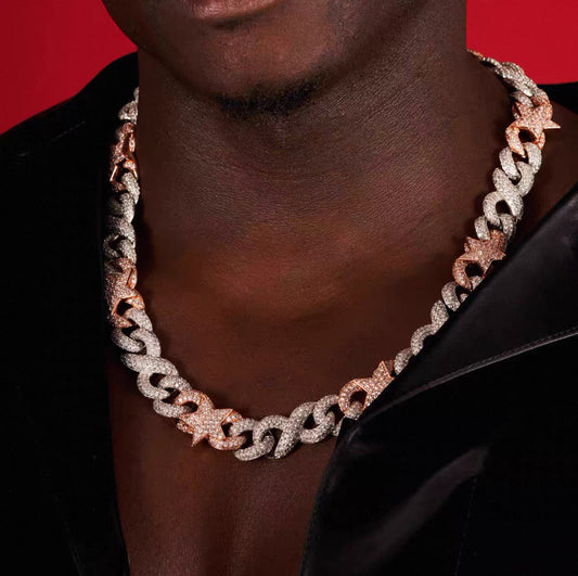 Star Blaze Miami Cuban Chain Necklace【15mm】