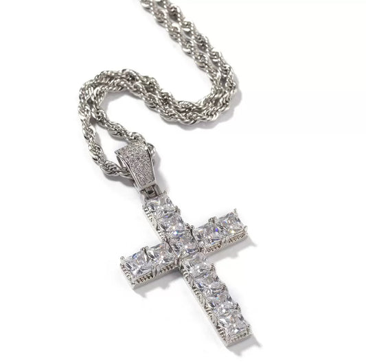 Square Cut Cross Pendant