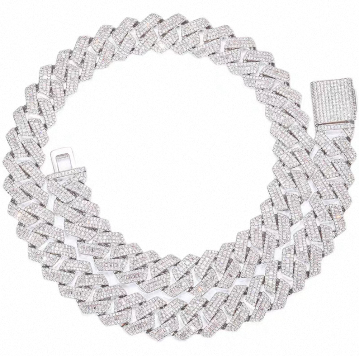 16mm Baguette Miami Chain Necklace
