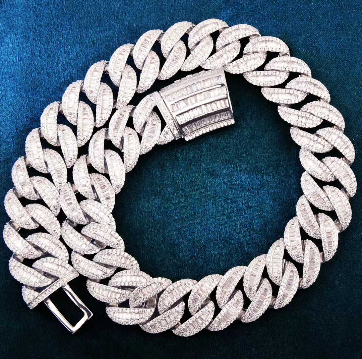 18mm Baguette Miami Chain Necklace