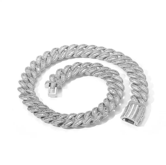 18mm Baguette Miami Chain Necklace