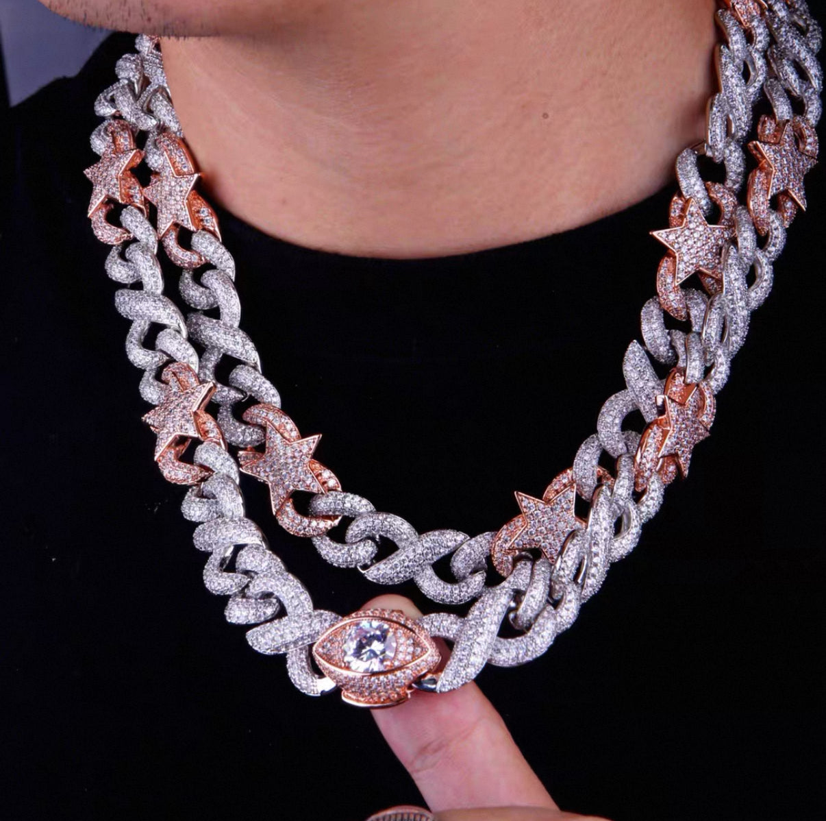 Star Blaze Miami Cuban Chain Necklace【15mm】