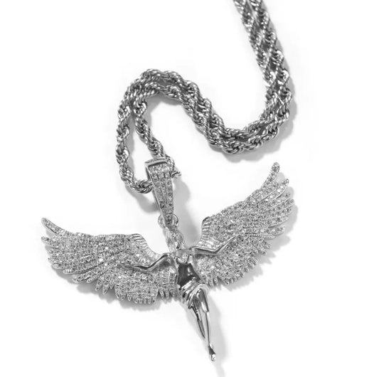 Iced Seraphim Angel Necklace