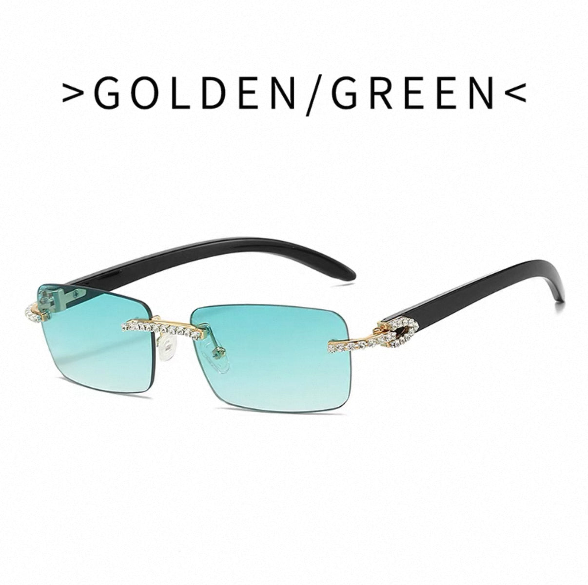Crystal Edge Rimless Sunglasses