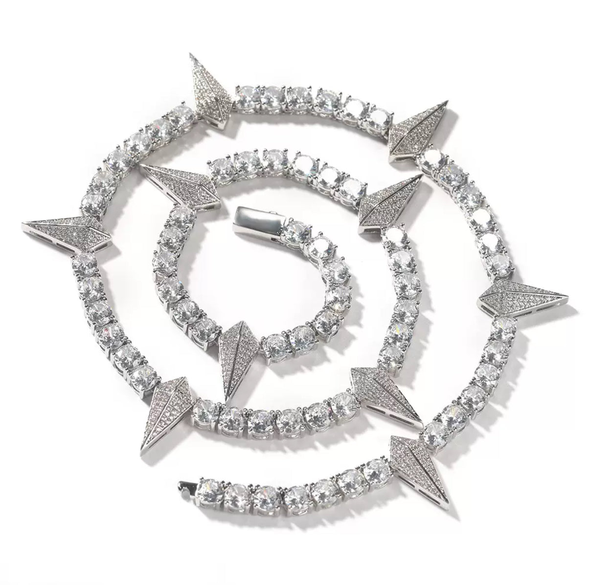 Iced Out Paper Plane Tennis Chain Necklace