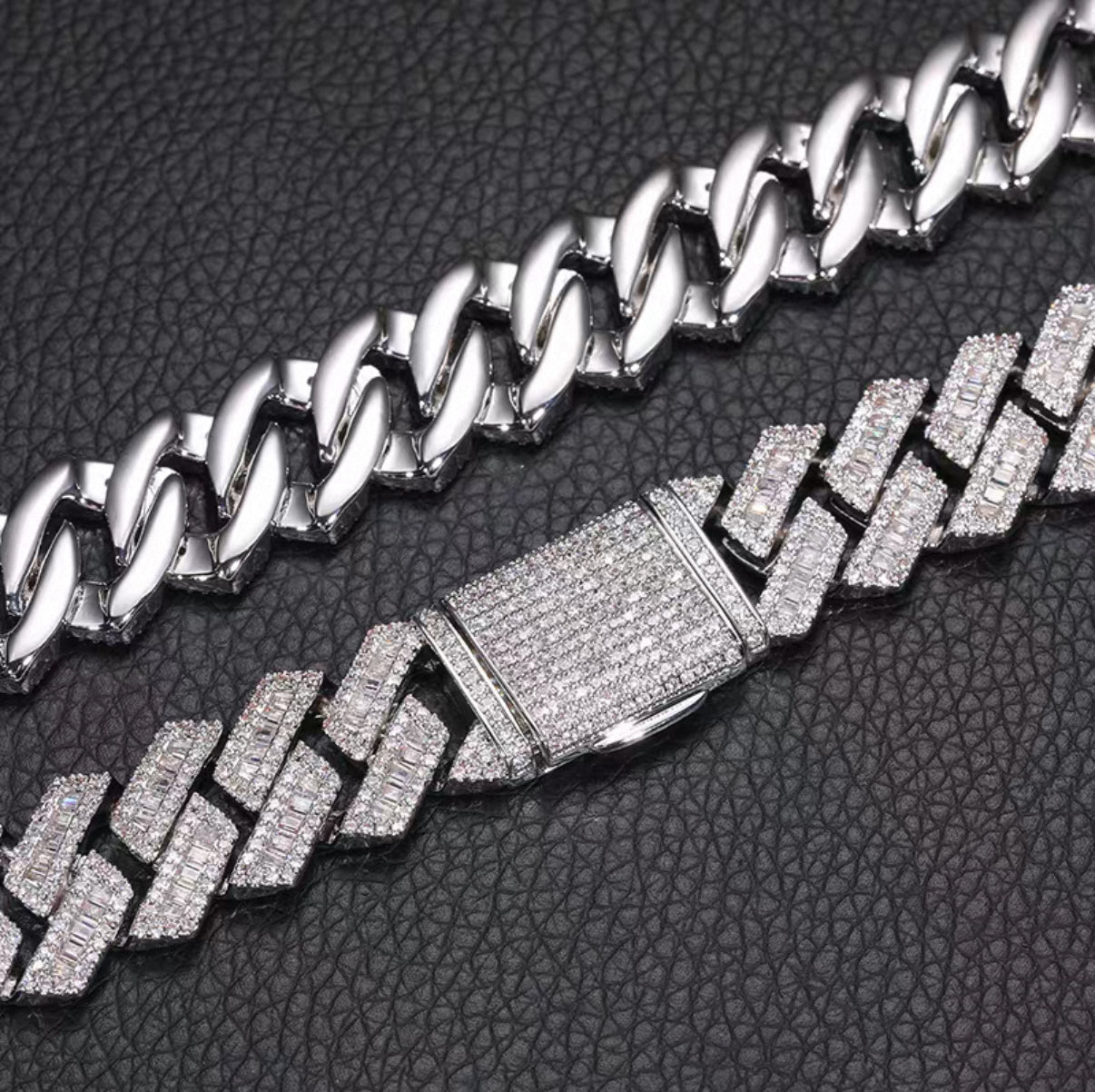 16mm Baguette Miami Chain Necklace