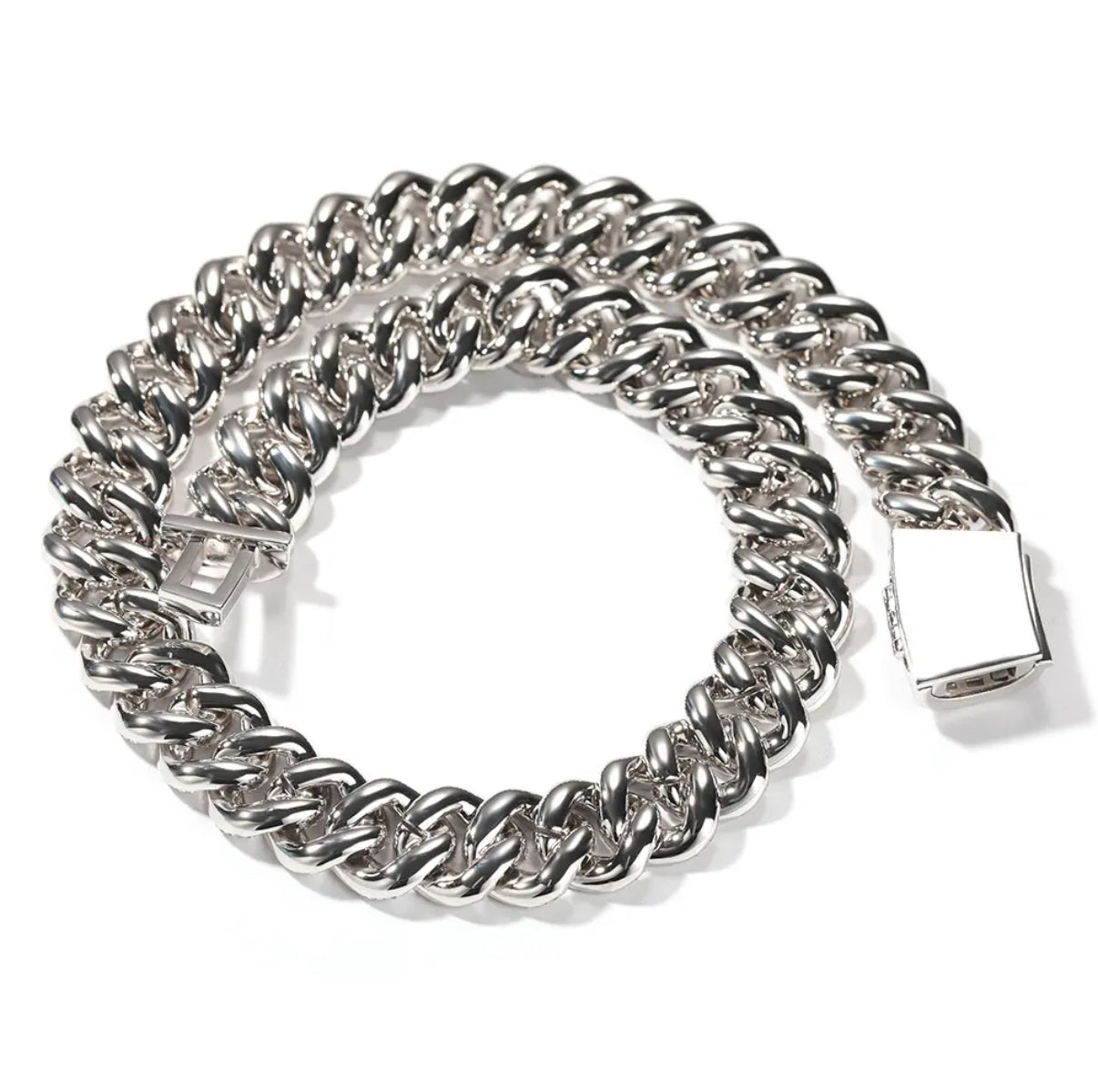 18mm Baguette Miami Chain Necklace