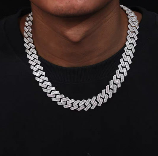 16mm Baguette Miami Chain Necklace