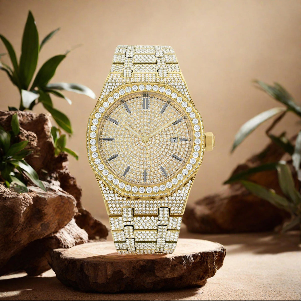 Iced Out Royal Diamond Watch【Moissanite/GOLD】