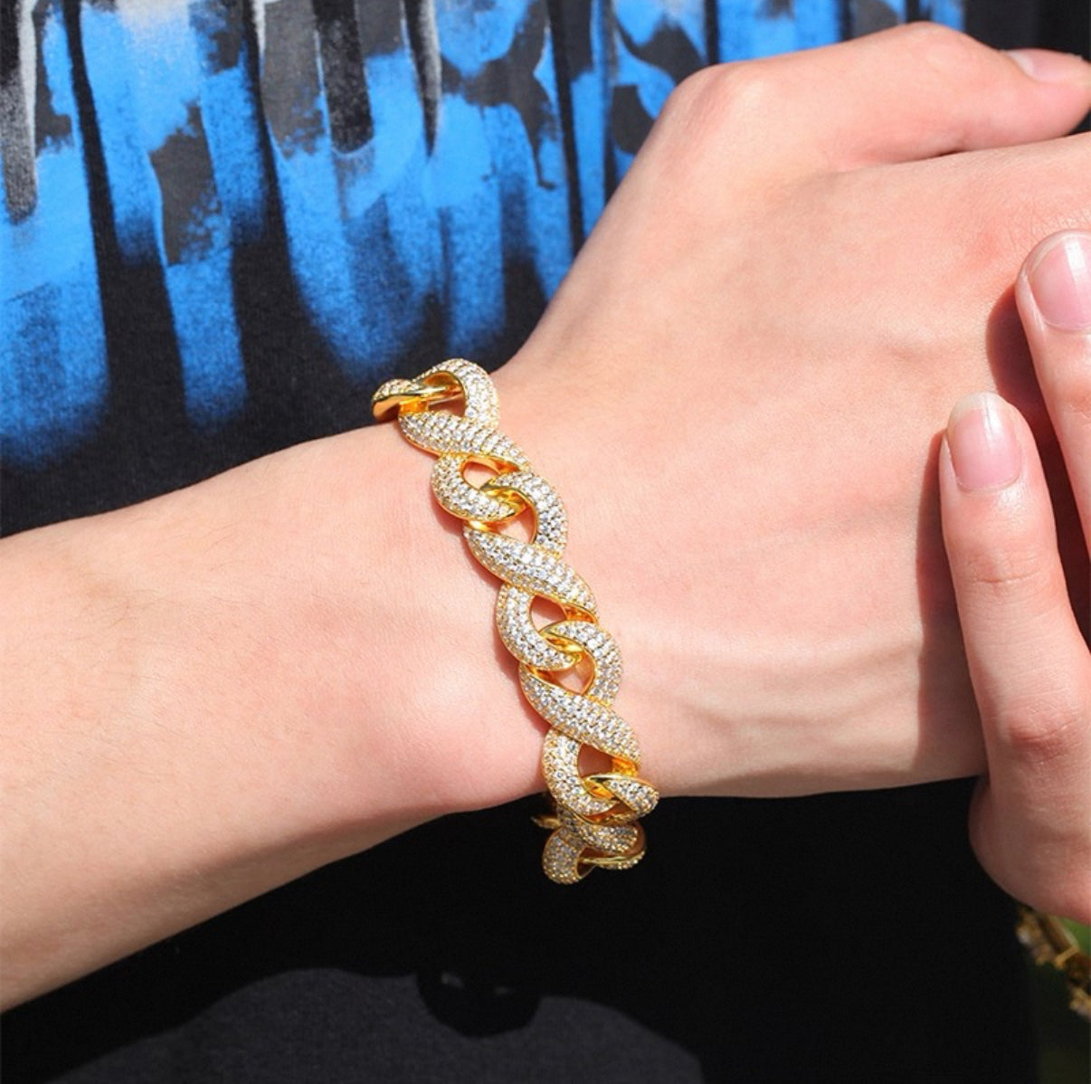 Infinity Iced Cuban Link Bracelet【14mm】