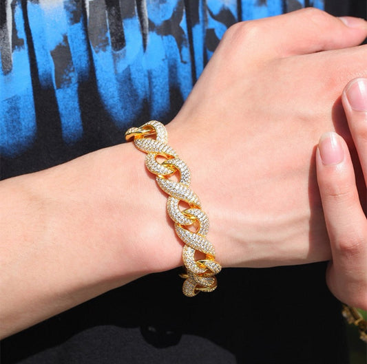 Infinity Iced Cuban Link Bracelet【14mm】