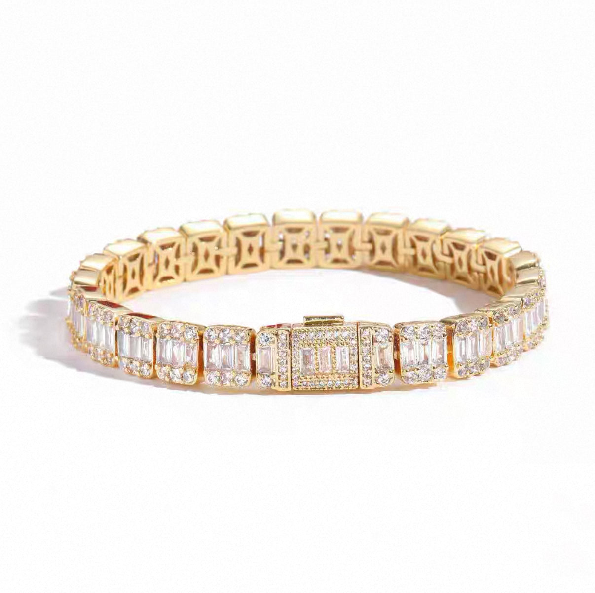 Baguette Iced Out Tennis Bracelet【7mm】