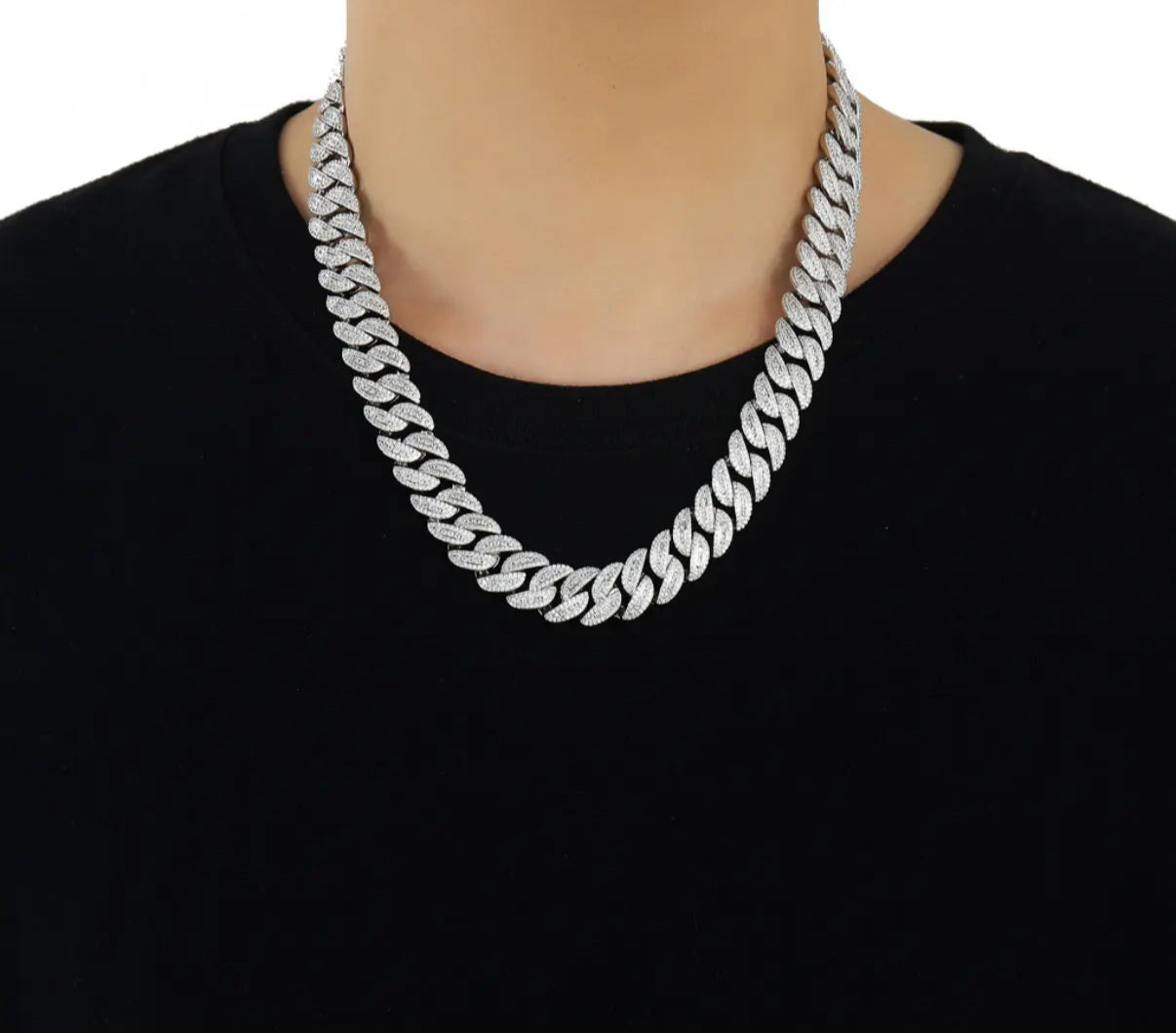 18mm Baguette Miami Chain Necklace