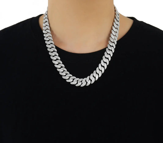18mm Baguette Miami Chain Necklace