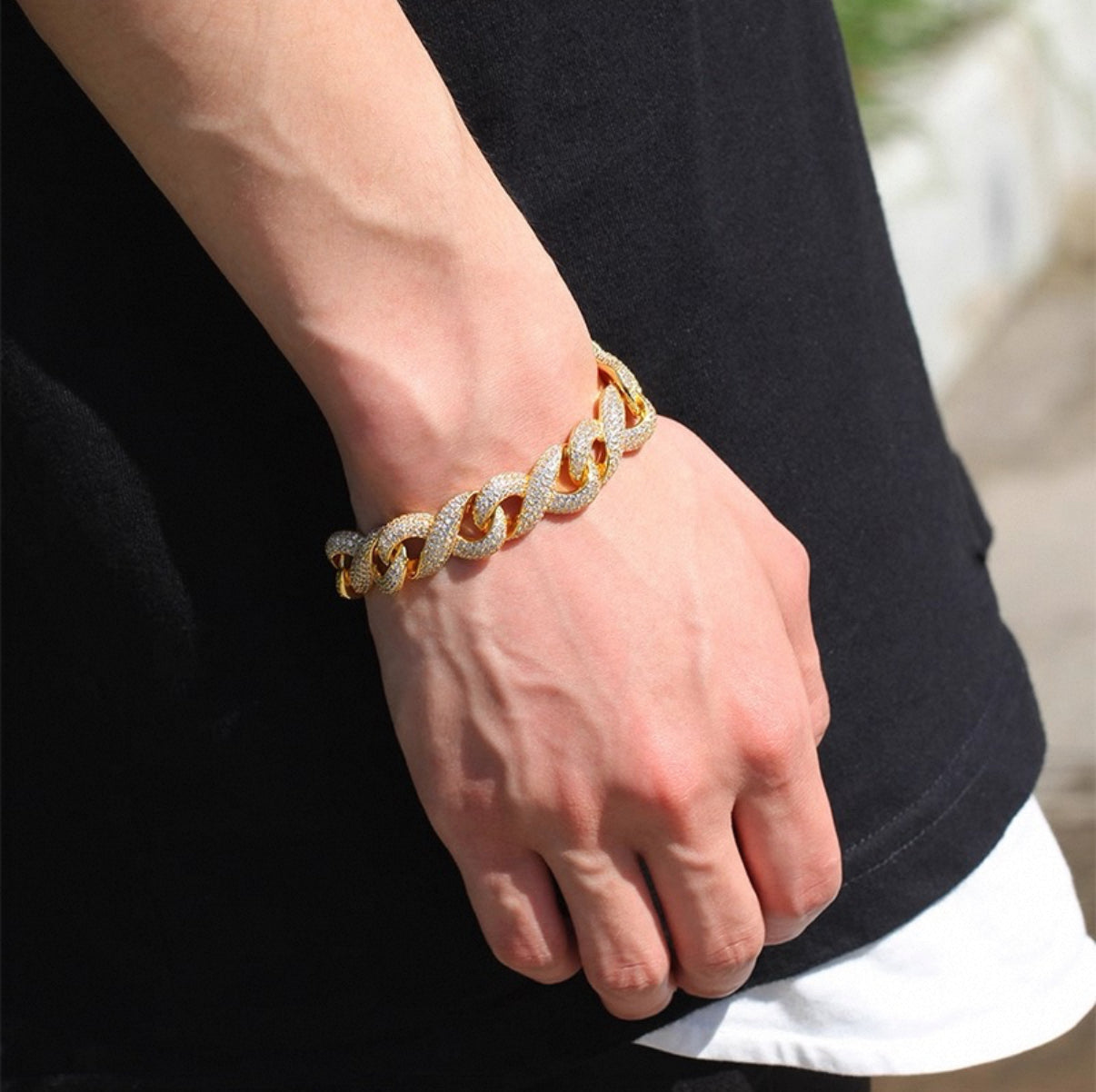 Infinity Iced Cuban Link Bracelet【14mm】