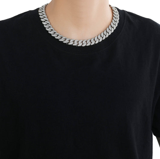 15mm Baguette Miami Chain Necklace