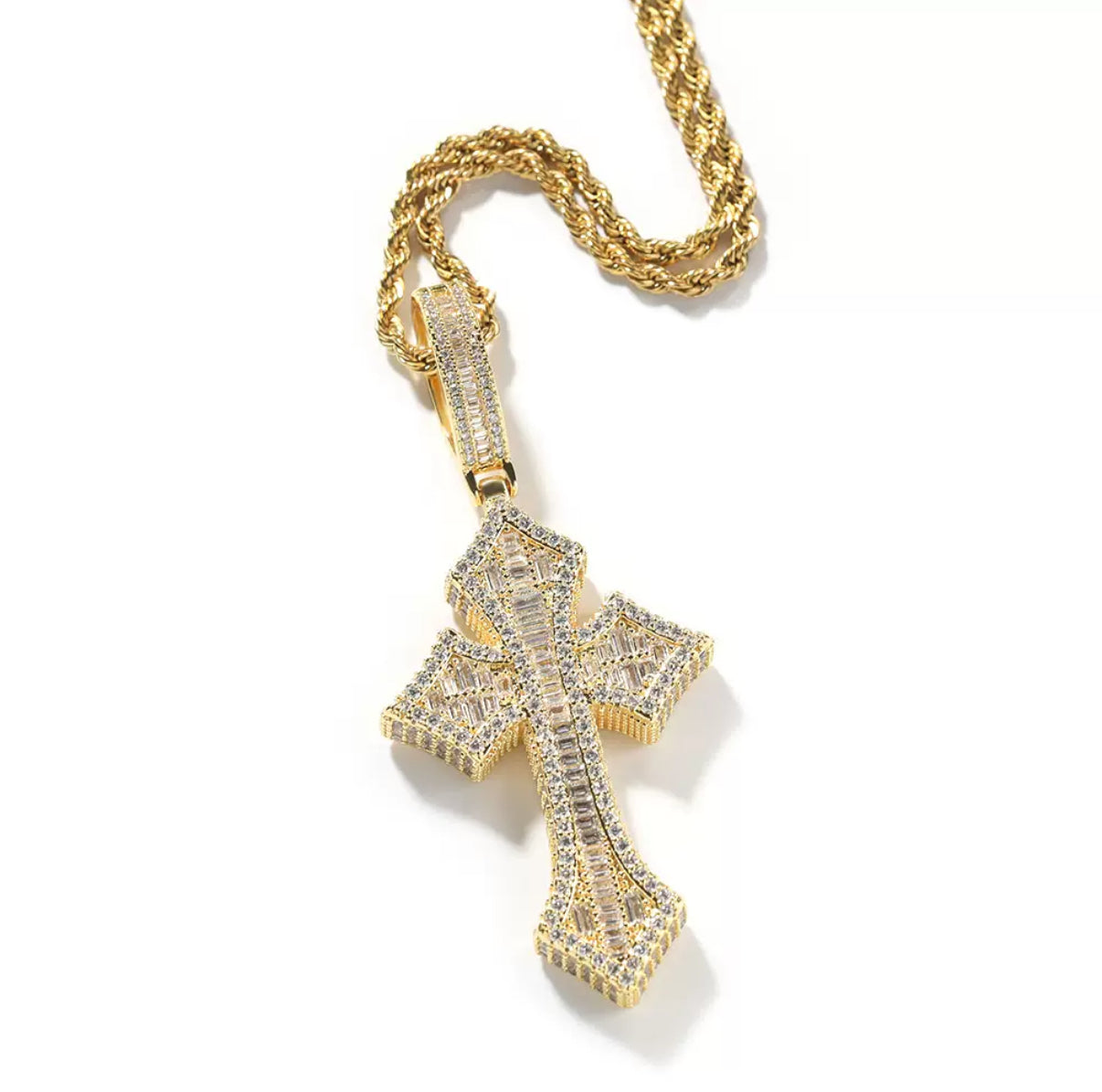 Iced Out Cross Pendant