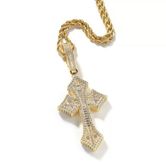 Iced Out Cross Pendant