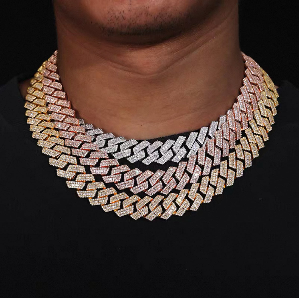 16mm Baguette Miami Chain Necklace