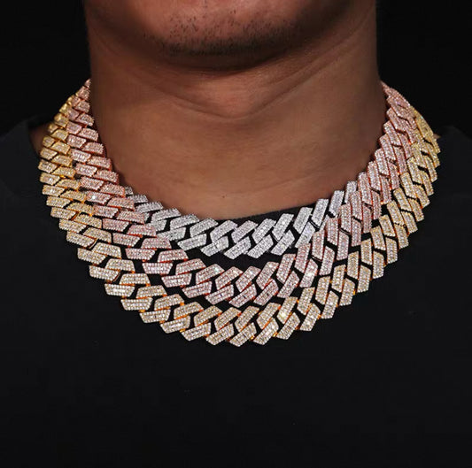 16mm Baguette Miami Chain Necklace