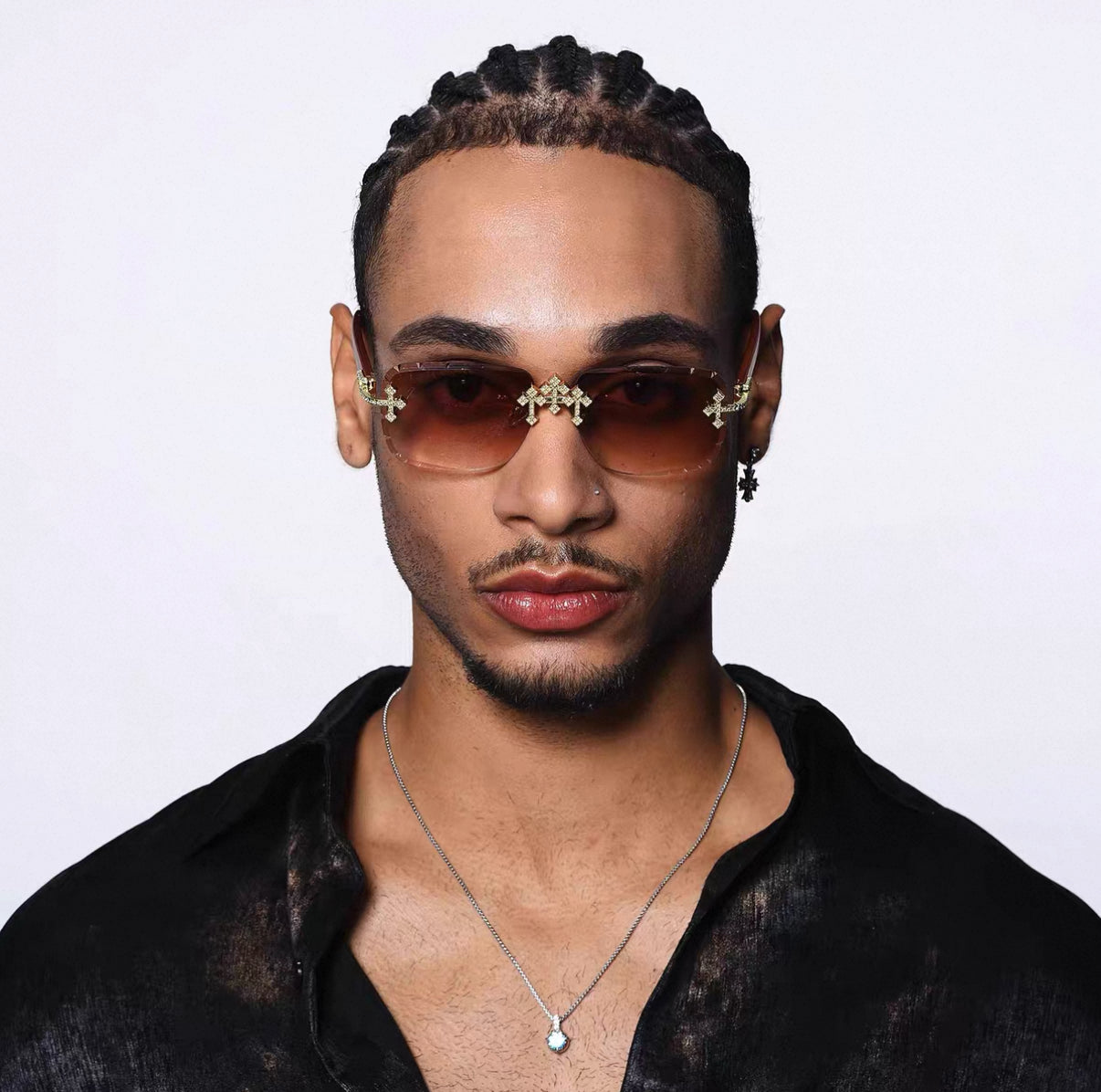 Iced Out Trendy Square Sunglasses