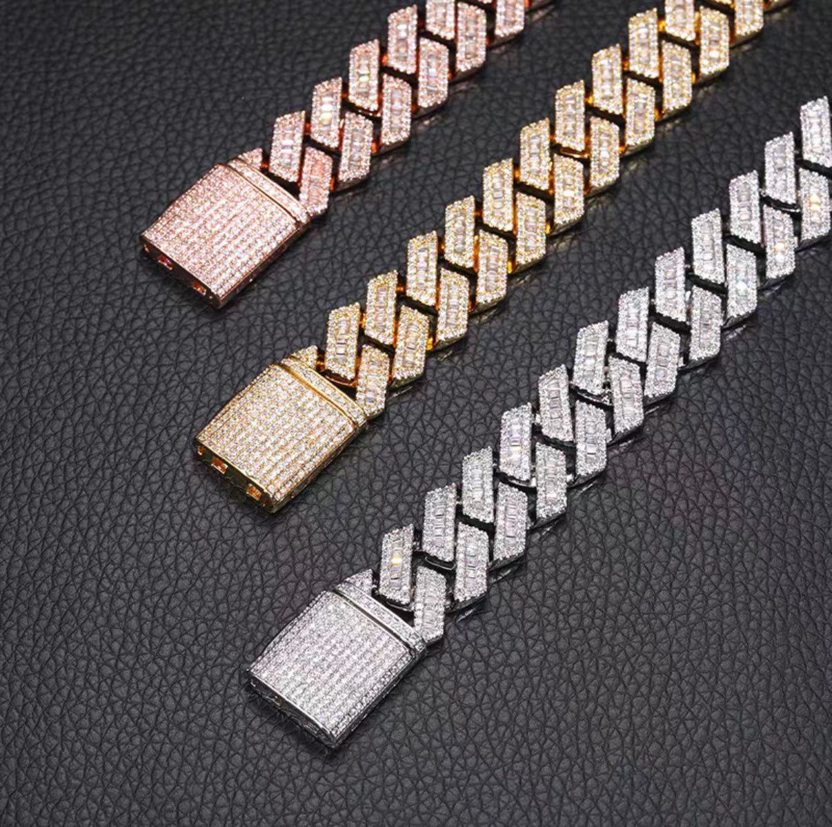 16mm Baguette Miami Chain Necklace