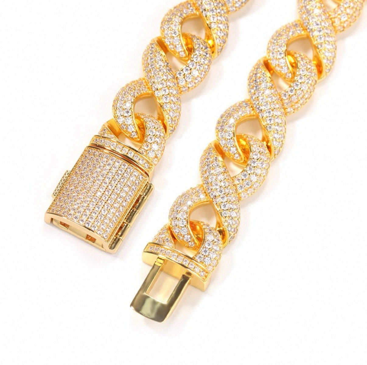 Infinity Iced Cuban Link Bracelet【14mm】