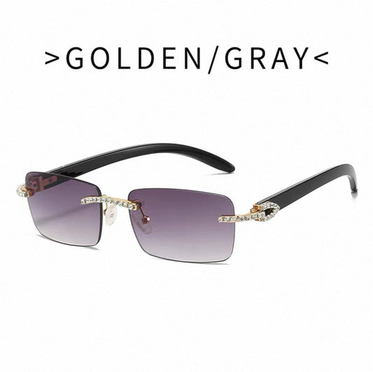 Crystal Edge Rimless Sunglasses
