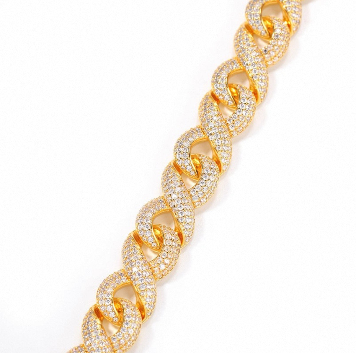 Infinity Iced Cuban Link Bracelet【14mm】