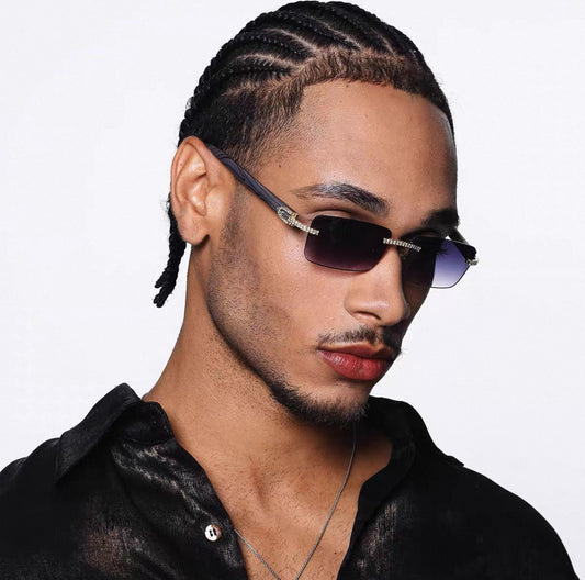 Crystal Edge Rimless Sunglasses