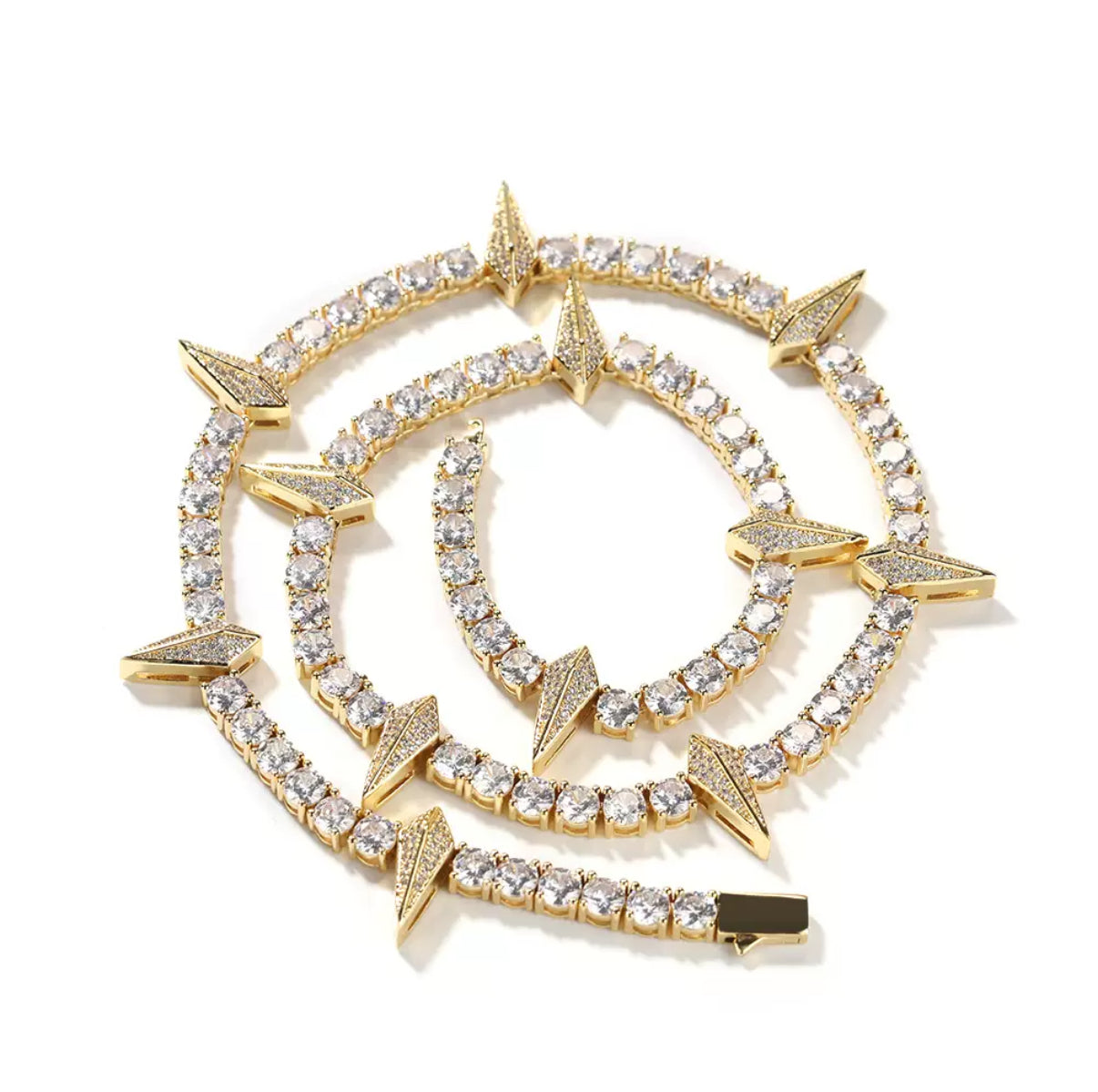 Iced Out Paper Plane Tennis Chain Necklace