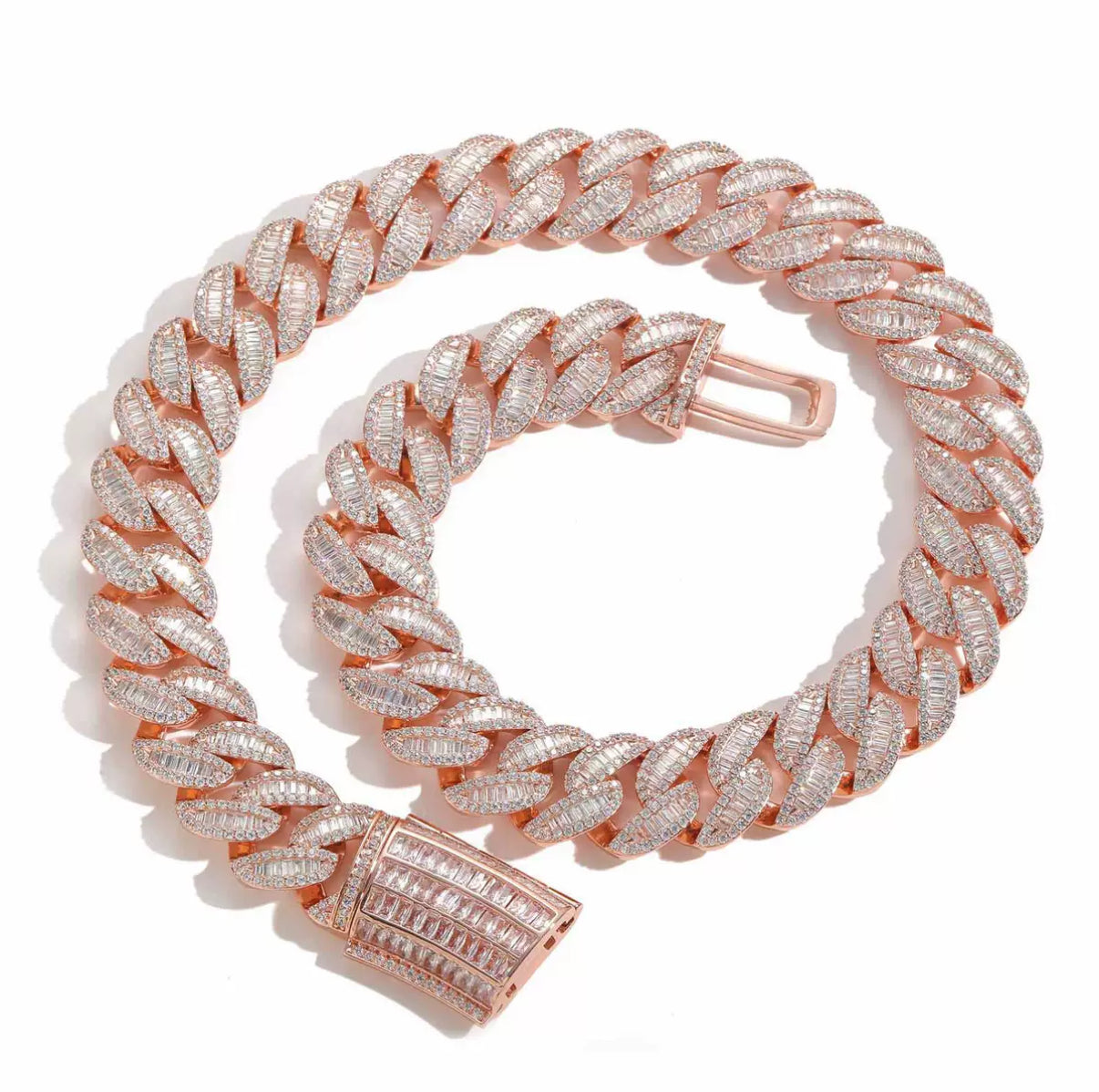 20mm Baguette Miami Chain Necklace