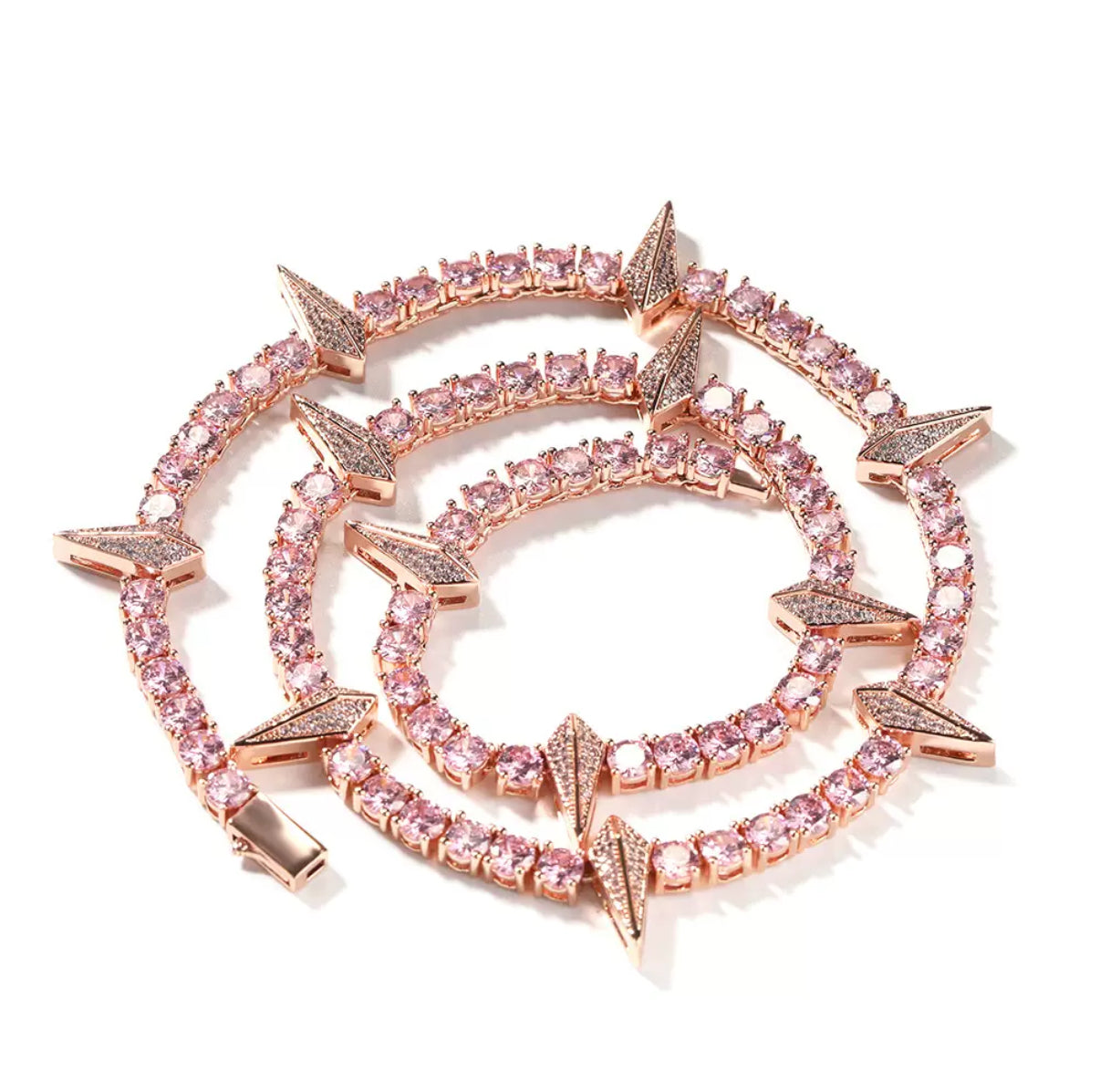 Iced Out Paper Plane Tennis Chain Necklace