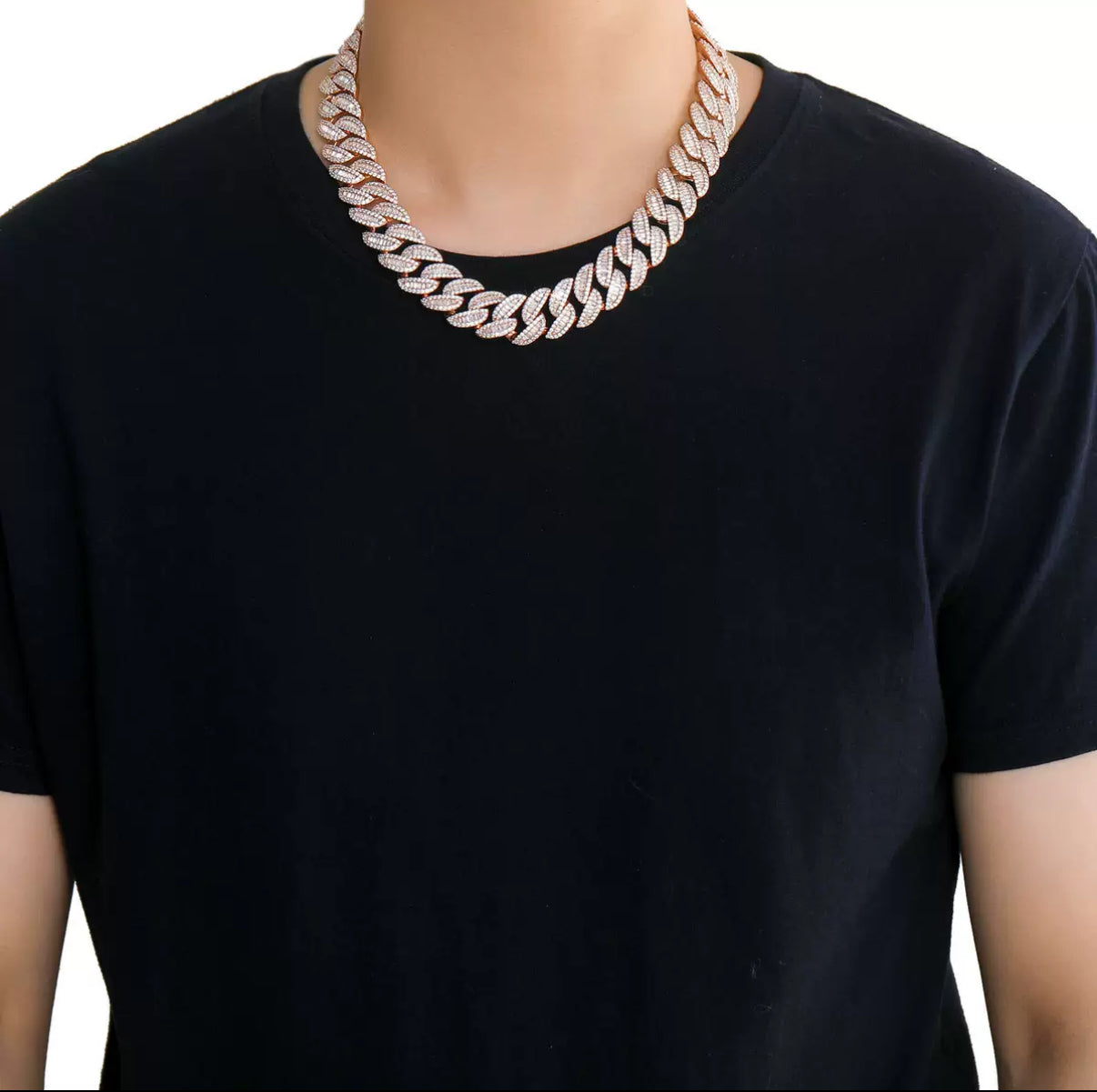15mm Baguette Miami Chain Necklace
