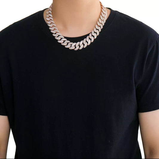 15mm Baguette Miami Chain Necklace