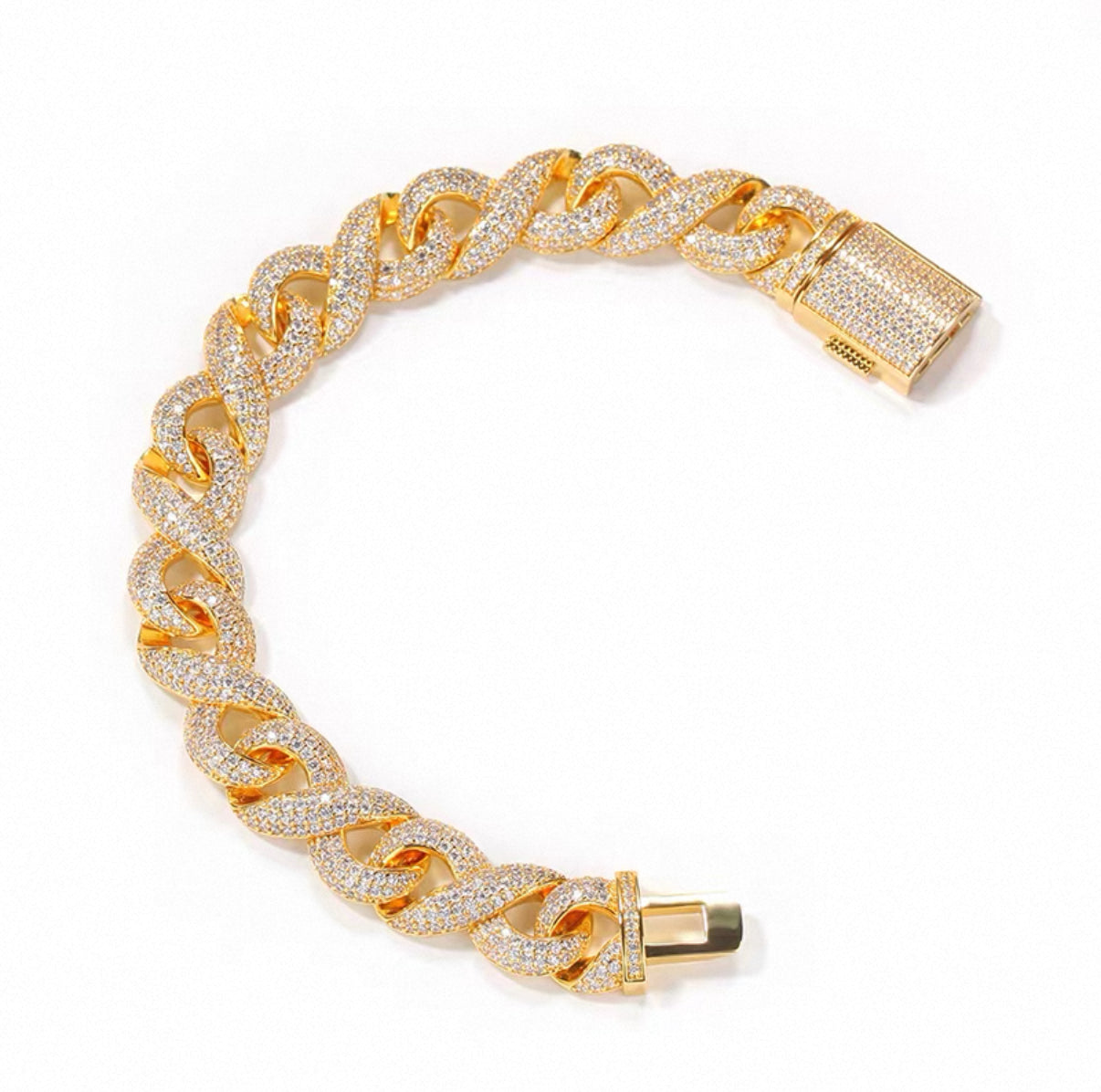 Infinity Iced Cuban Link Bracelet【14mm】