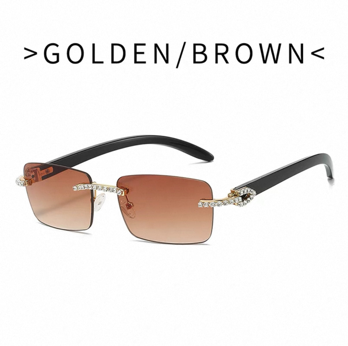 Crystal Edge Rimless Sunglasses