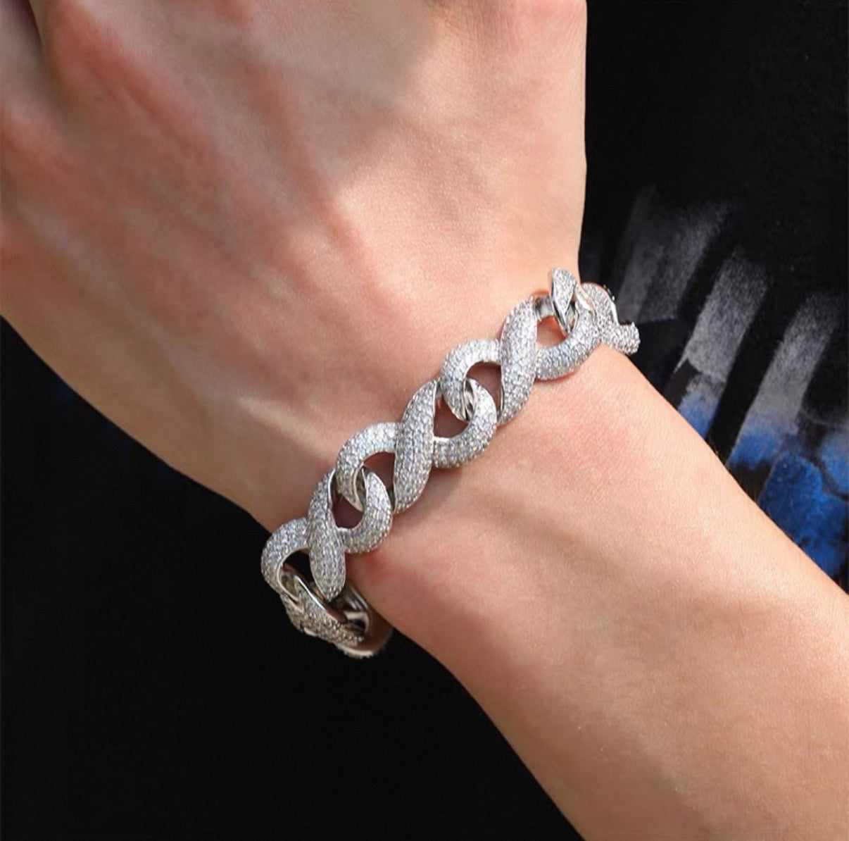 Infinity Iced Cuban Link Bracelet【14mm】