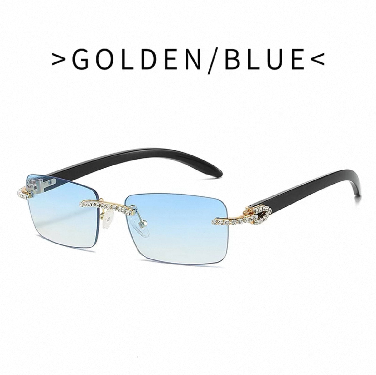 Crystal Edge Rimless Sunglasses