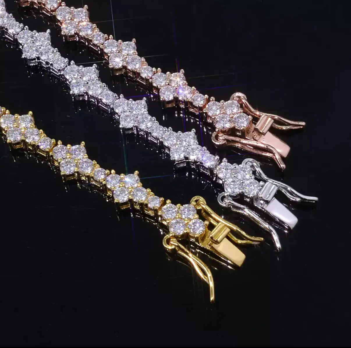 Triple Cut Tennis Bracelet