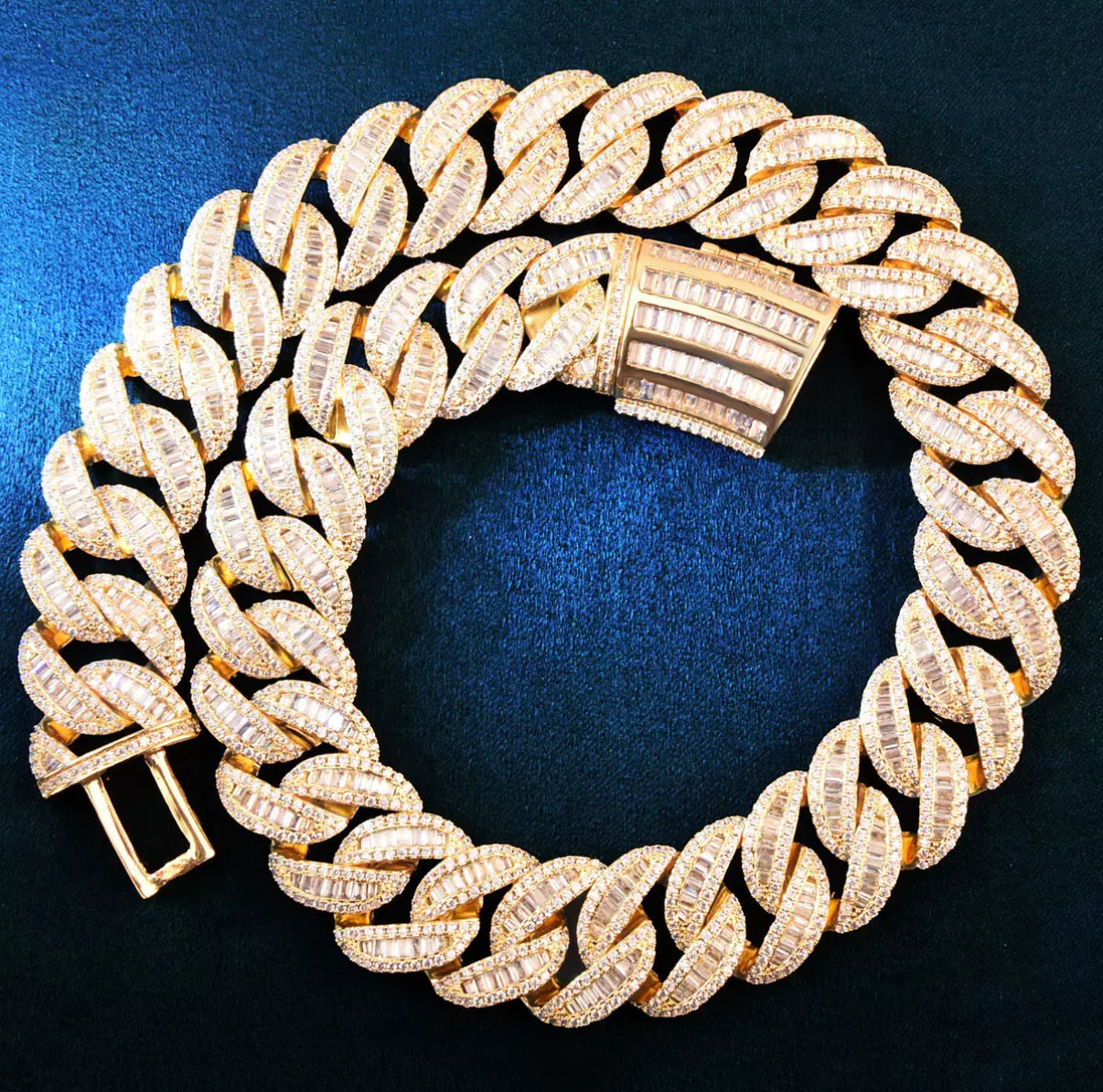 18mm Baguette Miami Chain Necklace