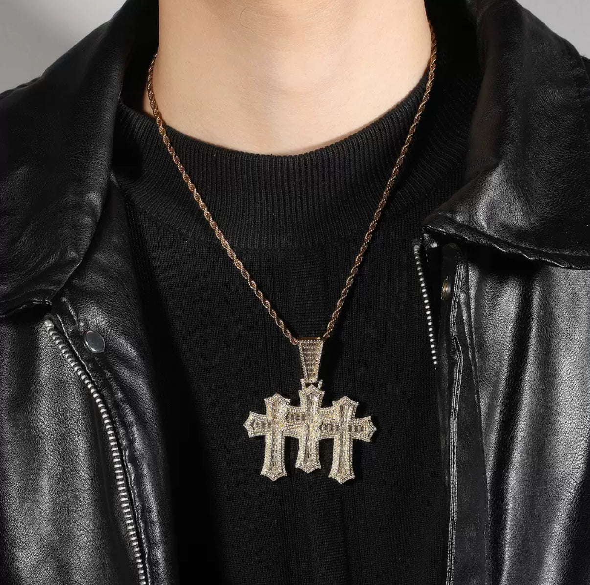 Trinity Frosted Cross Pendant