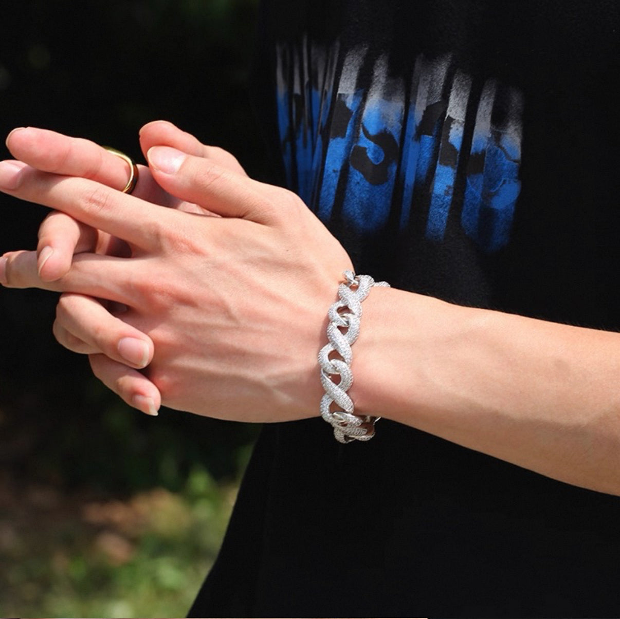 Infinity Iced Cuban Link Bracelet【14mm】