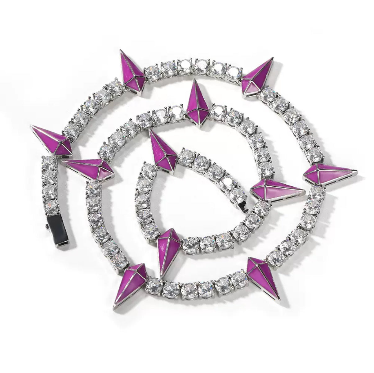 Iced Out Paper Plane Tennis Chain Necklace