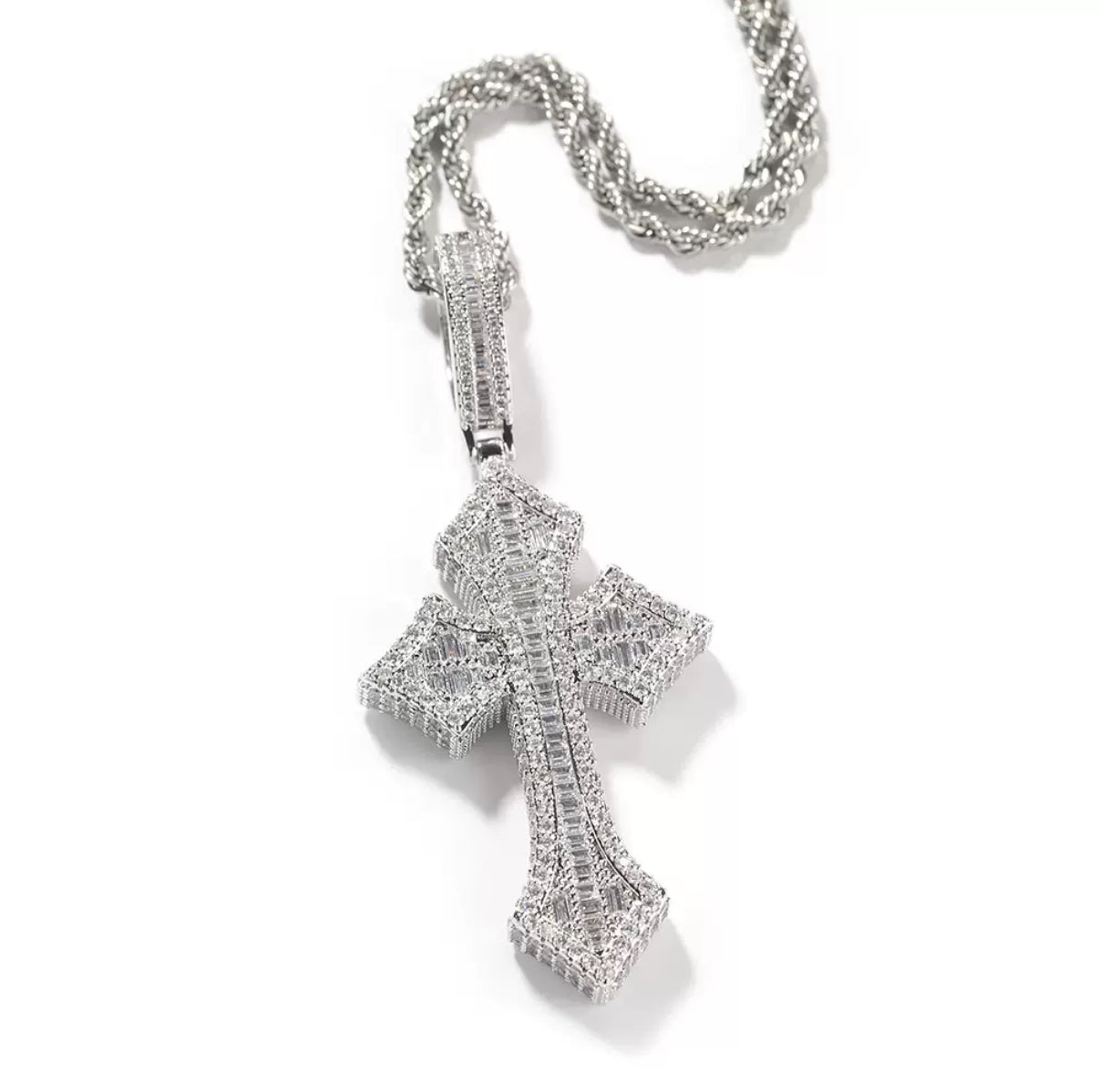 Iced Out Cross Pendant