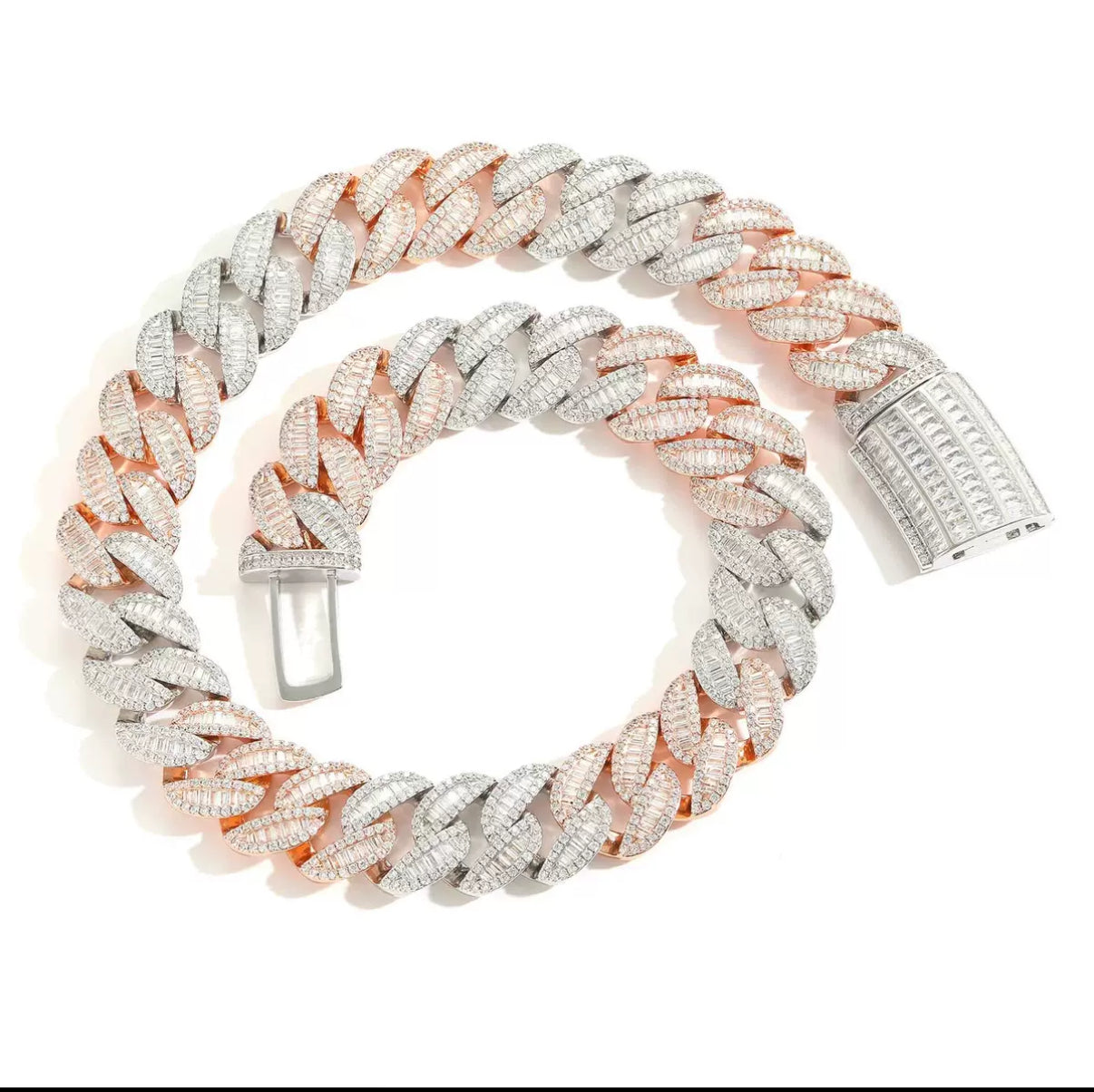 20mm Baguette Miami Chain Necklace