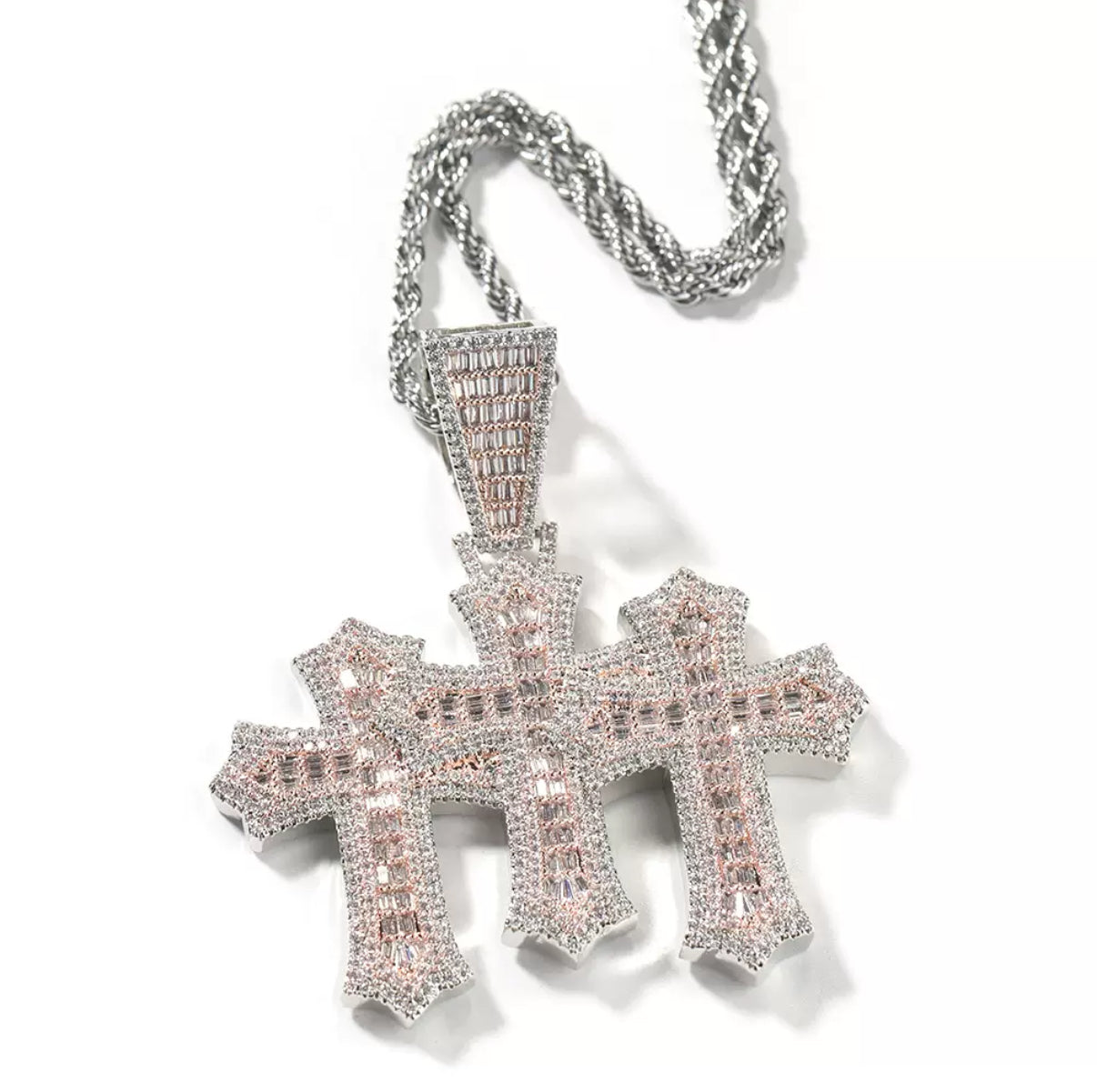 Trinity Frosted Cross Pendant