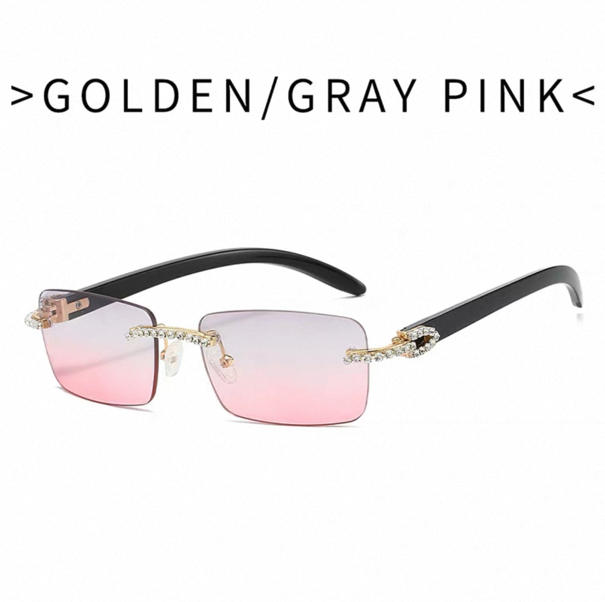Crystal Edge Rimless Sunglasses