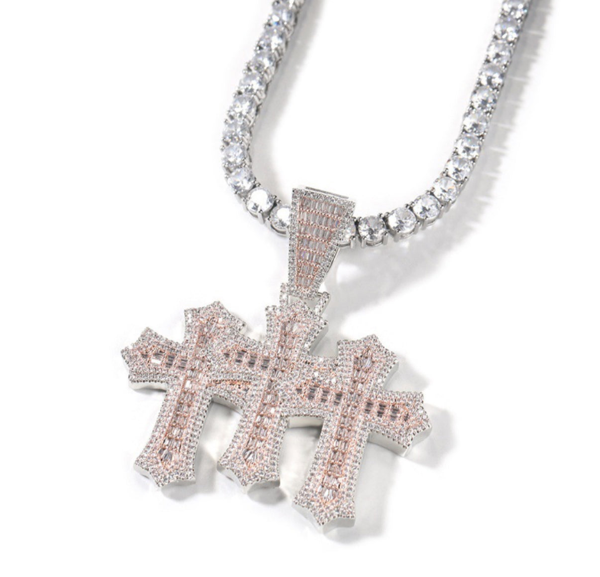 Trinity Frosted Cross Pendant