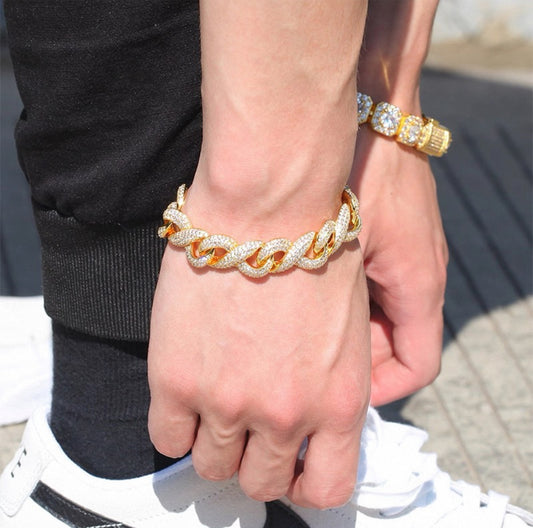 Infinity Iced Cuban Link Bracelet【14mm】